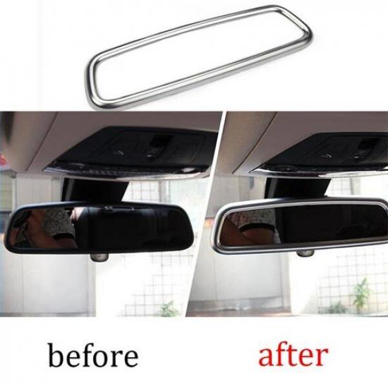 Interior Rearview Mirror For BMW 3 4 Series GT 2013- ABS Silver Frame Trim