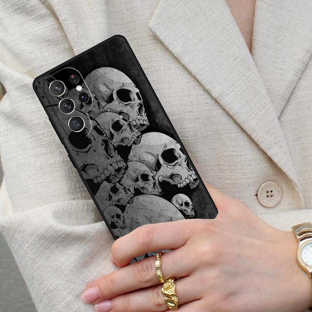 Skeleton Skull Bones Cell Phone Case for Samsung Galaxy S26 Ultra S25 S24 S23 S22 S21 S20 Note10 Cover