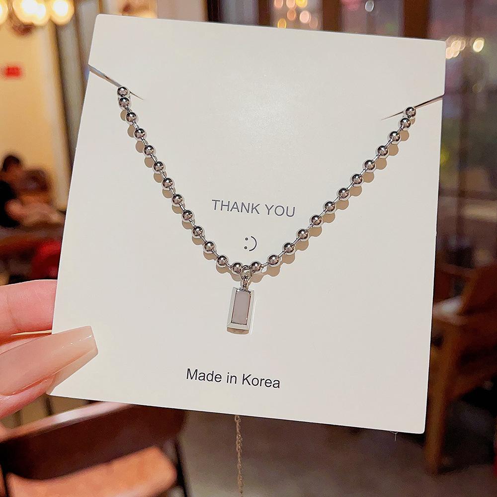 

Темперамент титановая ключичная цепочка роскошный дизайн чувственные аксессуары новая цепочка на шею Джокер изысканный маленький золотой кирпич ожерелье ювелирные изделия женщина серебряный