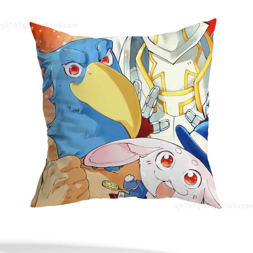 Anime Shangri-La Frontier Pillow Case Anti-dustmite Pillowcase Invisible zipper silky short plush Sofa cushion cover