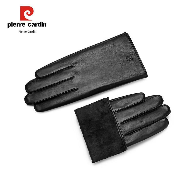 Pierre Cardin Men's Goatskin Touchscreen Motorcycle Gloves
