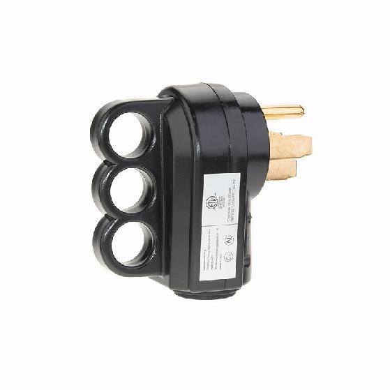 Plutreas 50 AMP Male RV Replacement Plug With Handle, 14-50P Heavy Duty 125V/250V 4 Prong Electrical Plug Adapter (Black) чёрный