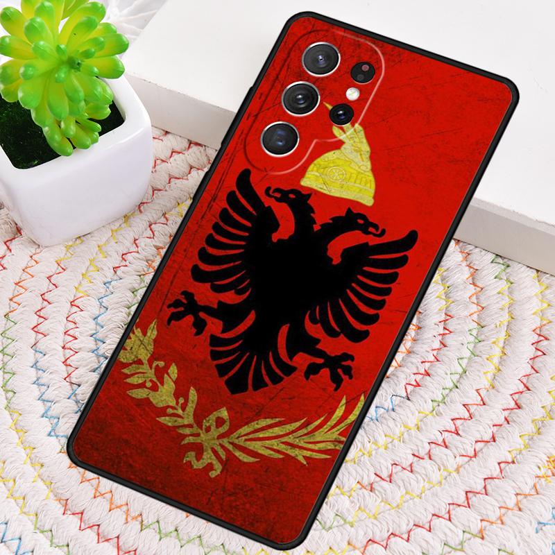Albanian Flag Eagle soft Phone Case for Samsung Galaxy note 10 pro S26 Ultra S23 S24 FE S25 S21 S22 PLUS shockproof Cove