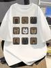 9 Grid Cat Panel Men's T-shirt Minimalist Graphic Casual Cotton Short Sleeve Tops Summer Streetwear