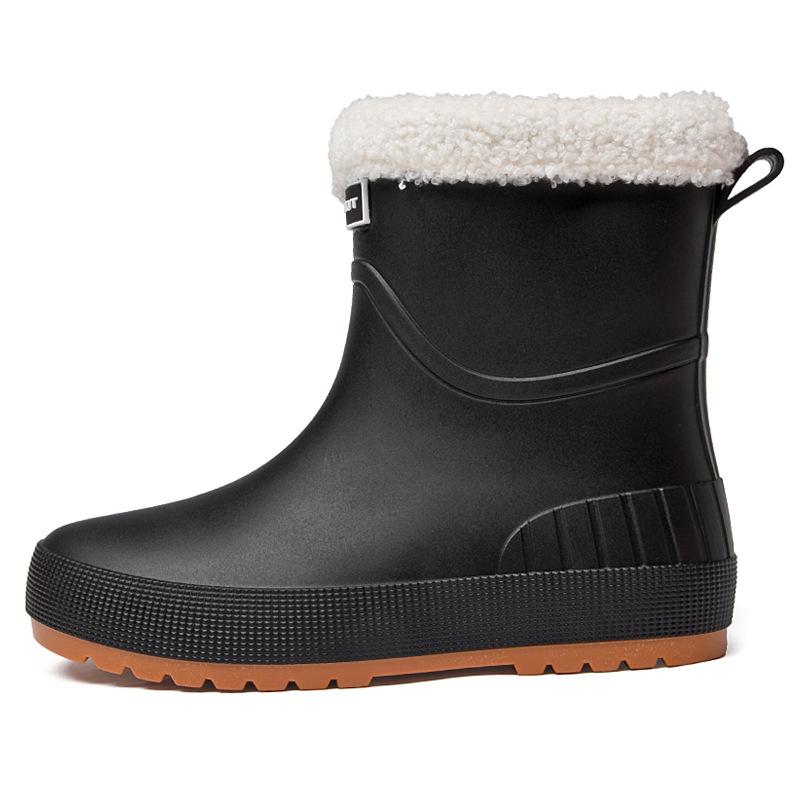 Fashion short tube women wear non-slip water shoes new rain boots kitchen rubber shoes water boots