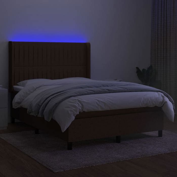 VidaXL Sommier à Lattes de Lit avec Matelas et LED, Lit Rembourré, Lit Double, Lit Adulte de Chambre à Coucher Intérieur, 3138480