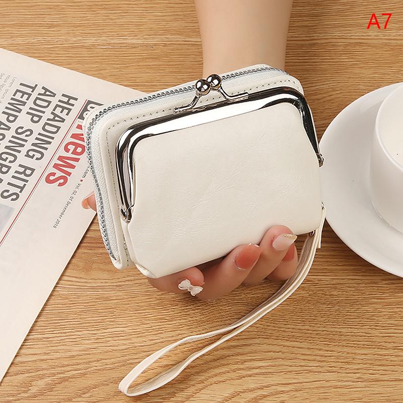 

Женский кошелек для монет, цветной держатель для карт с несколькими отделениями, для девочек, простой кошелек из искусственной кожи с пряжкой, помада, портативный кошелек для денег, карманная сумка