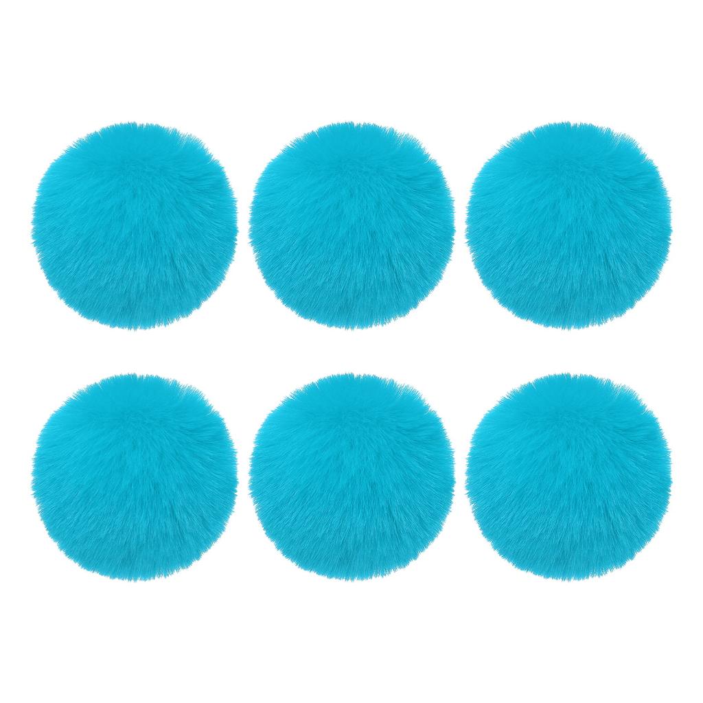 Faux Fur Pom Poms for Hats 6Pcs Fluffy Soft Fur Poms Balls with Elastic Loop for Keychain Knitting Hats DIY Gloves Bag Christmas
