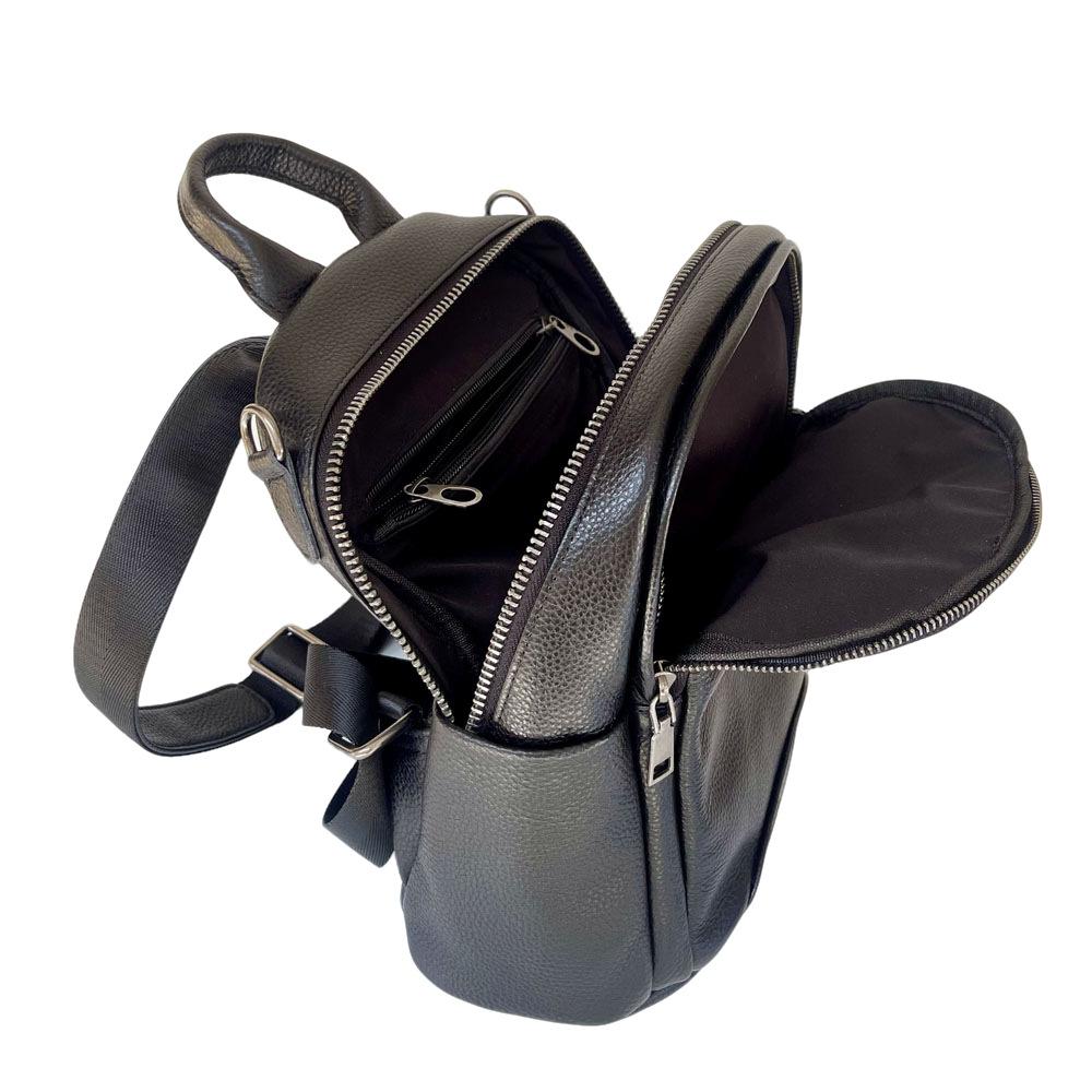 Mochila Casual Versátil, Couro Genuíno Primeira Camada Couro de Vaca Bolsa Feminina, Mochila Preta.