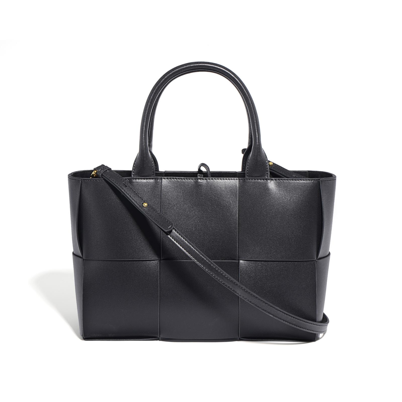 

Leather Woven Tote Leather Simple and Versatile Mother-child Bag Commuting One-shoulder Crossbody Handbag