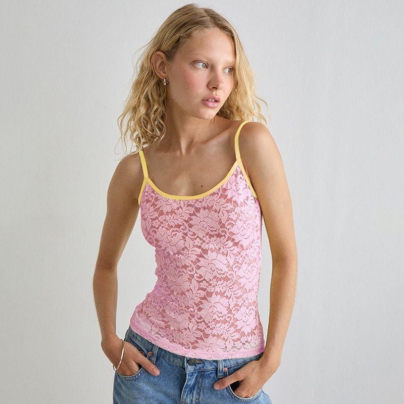 Western Style New Fashion Sexy Lace See-through Cami Sexy Lace See through Vest