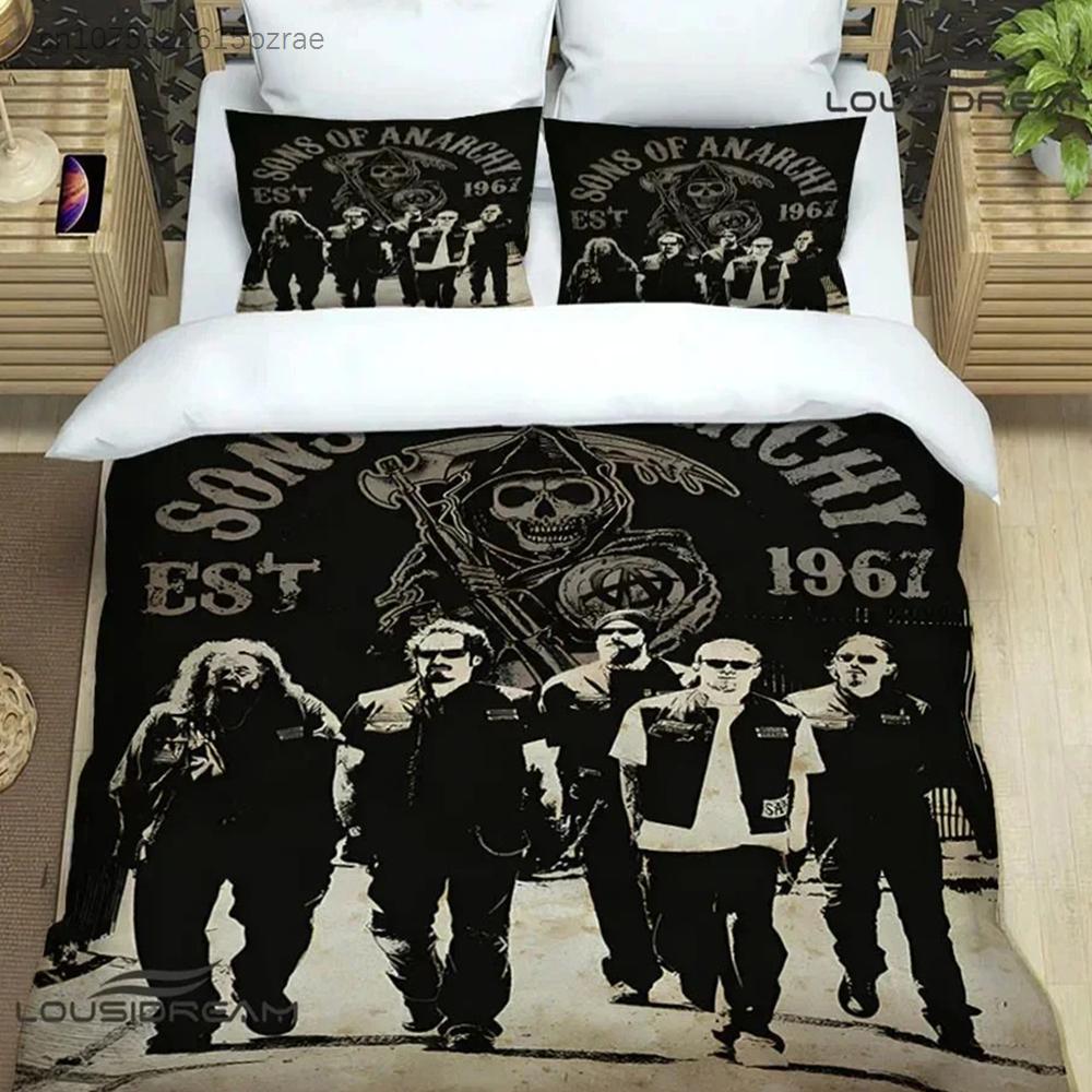 Sons Of Anarchy Retro Bedding Set For Bedroom Soft Modern Bedspreads Comefortable Kids Duvet Cover Quilt Cover And Pillowcase