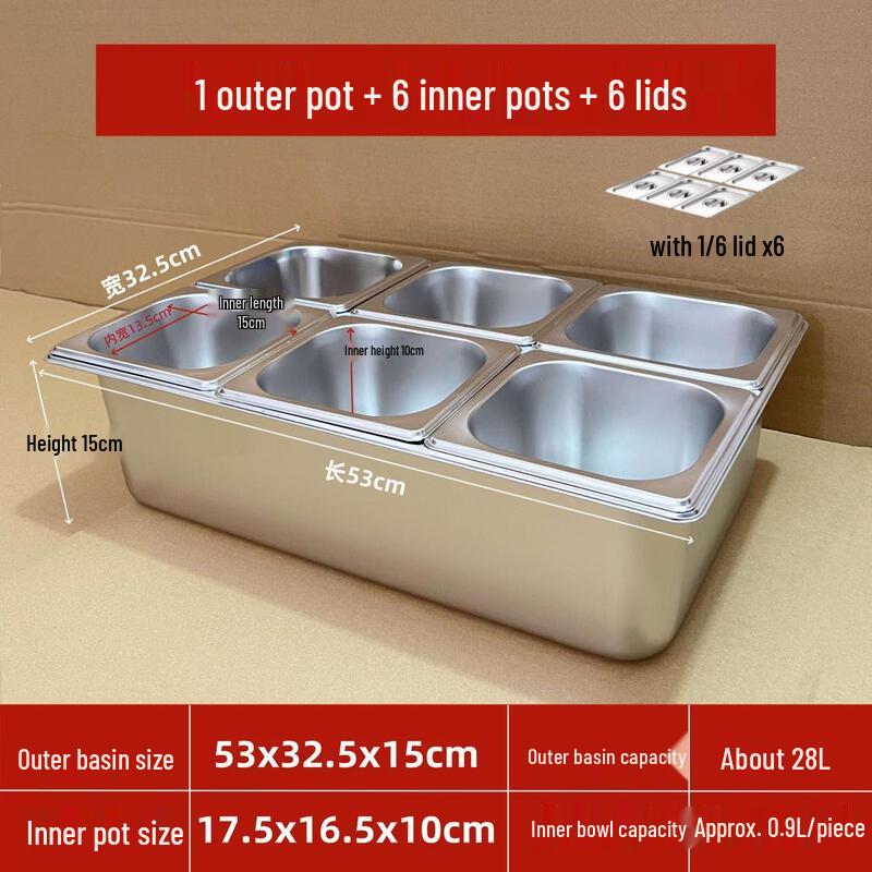 Zhebu Stainless Steel Insulated Divided Food Tray