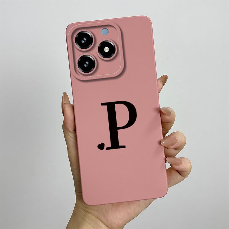 Für Realme C63 C61 Handyhülle Niedliche Buchstaben Rückseite Für Oppo Realme C 61 C 63 Weiches Flüssigsilikon Kameraschutz Fundas