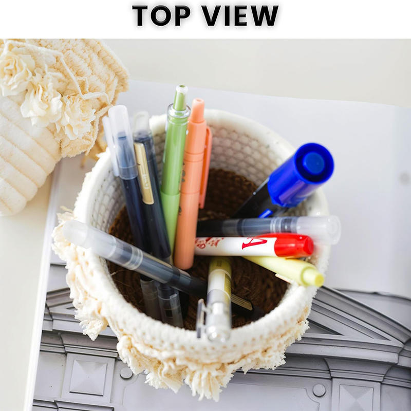 Tassel Desktop Storage Basket Cosmetic Brush Storage Box Circular Woven Storage Baskets Pen Holder Household Daily Necessities