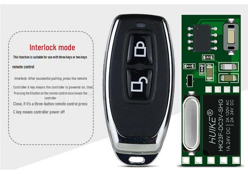 3-5V Mini Remote Control Relay Switch: Momentary, Self-Locking, Adjustable Learning Code Receiver