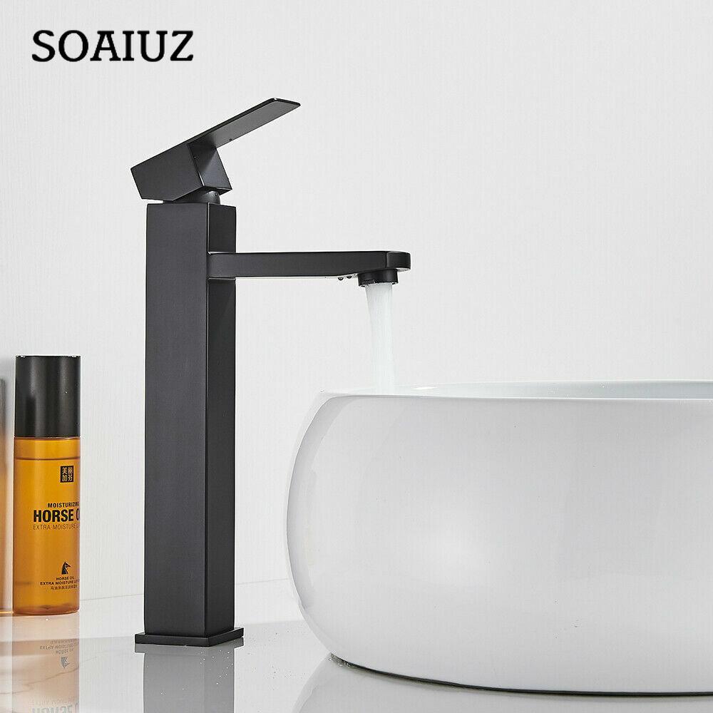 Waterfall Bathroom Sink Faucet Single Hole Vanity Stainless Steel Basin Mixer
