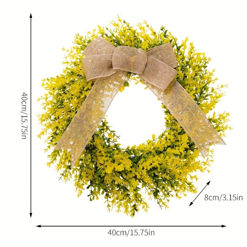 Artificial Yellow Leaf Wreath for Front Door Farmhouses Wedding Holiday Decorations, Front Door Wreath Spring Wreath