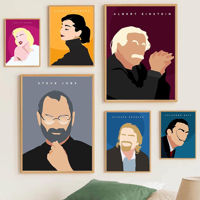 

Абстрактные знаменитые портреты Сальвадора Дали, мультяшные фигурки, постеры, холст, живопись, настенное искусство для гостиной, украшения дома