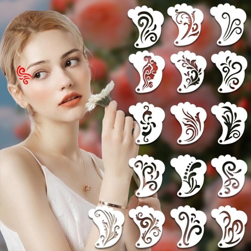 Face Art Templates with Smooth Surfaces Drawing Stencils for Easy Cleaning and Professional Cosmetic Applications