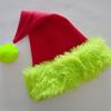 Adult Christmas Santa Hat with Green Brim New Year Party Cosplay Accessories