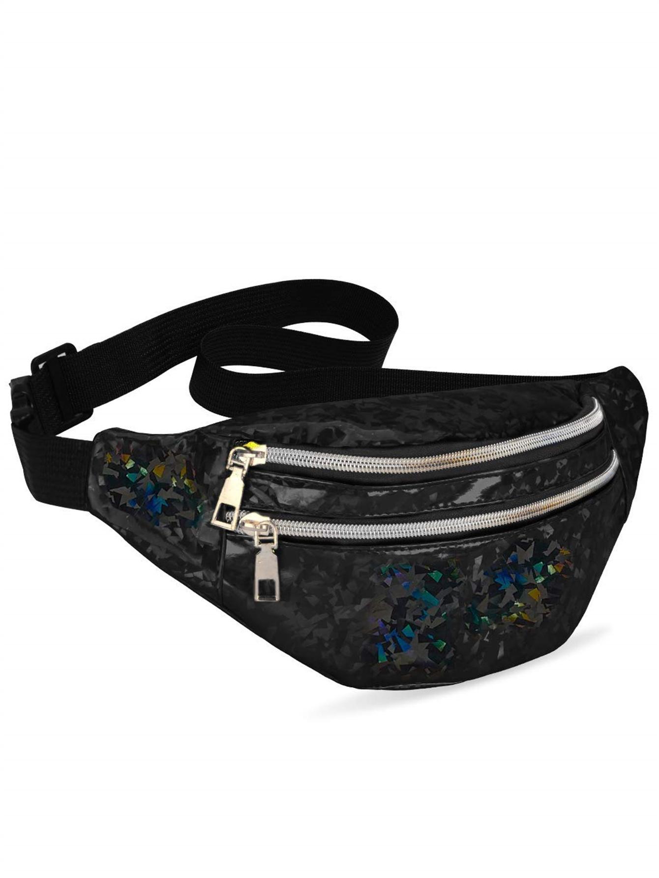 Laser Heuptas Belt Bag voor Vrouwen Cross Body Heuptassen voor Vrouwen Crossbody Tassen kleine Taille Tas Mode Taille Tas Bum Bag zwart