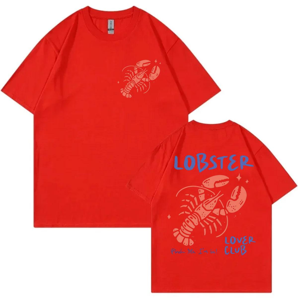 

Lobster Lover Club Tshirt Funny Summer Beach Short Sleeve T Shirt Mens Womens Fashion Casual Oversized Tshirts Streetwear S