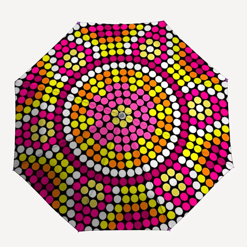 

1PC Colorful Dots Pattern Automatic Open/close Umbrella with 8-Rib Structure for Women/Men, All-Season Use - Fashion Lovers yy250919078
