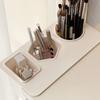 Large Capacity Makeup Organizer with Pen Holder 3 Adhesive Compartments Desktop Storage Box Vanity Desk Organizer Makeup Gift