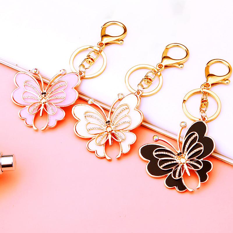 

1PC Beautiful Butterfly Car Key Ring Alloy Backpack Pendant Keychain Rhinestone Fashion