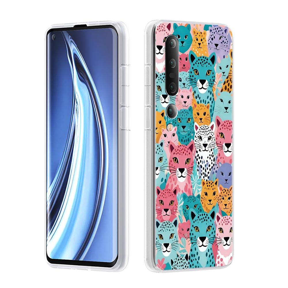 Phone Case For Xiaomi Mi Poco X7 X6 X5 NFC X3 Pro 17 15T 15 14T 14 13T 11 12 13 Lite Clear TPU Cover Pink Leopard Print Pattern