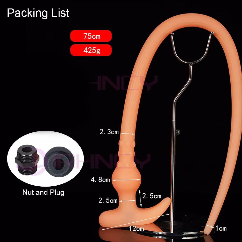 105cm Long Anal Plug Soft Silicone Hollow Anal Plug BDSM Enema Flushing Long Butt Plug Anal Sex Toys for Women Men Butplug