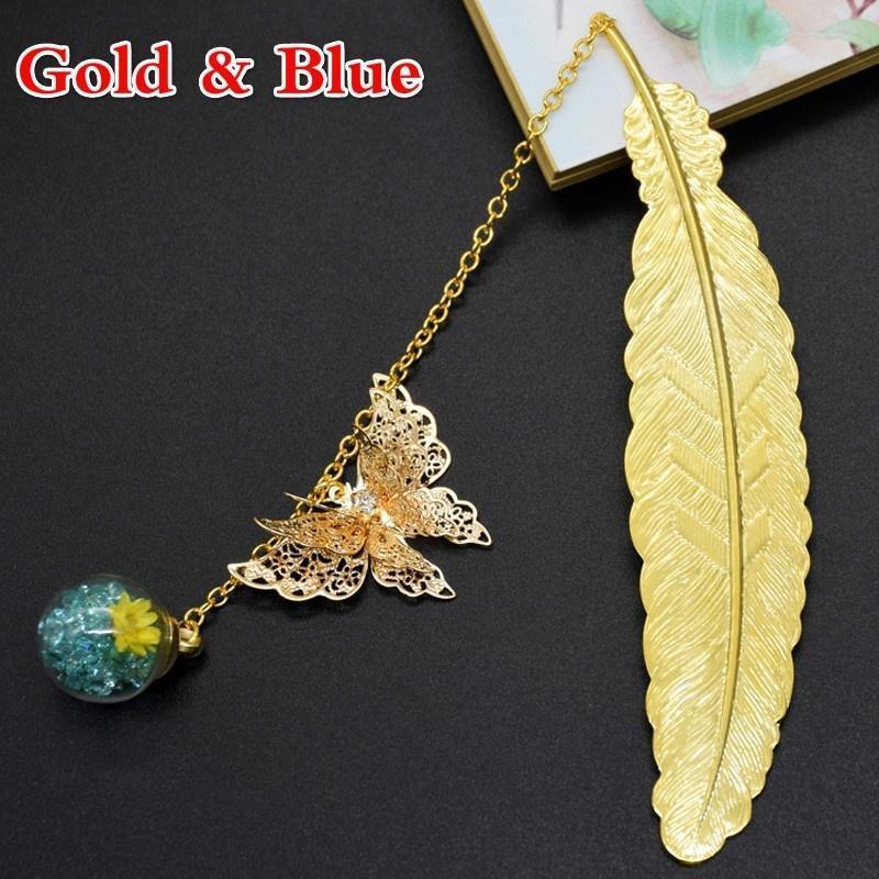 Retro-style Bookmark: Feather and Butterfly Creative Metal Bookmark, an Exquisite Choice of Stationery Gift
