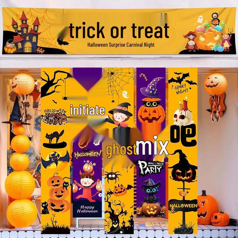 Halloween Förskola Bar Utomhusdekor: Hängande pumlykta & Fotorekvisita-prydnader