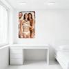 Sexy Beach Women Group Pose Tin Sign Vintage Rustic Border Metal Poster for Bar Pub Home Cafe Wall Decor