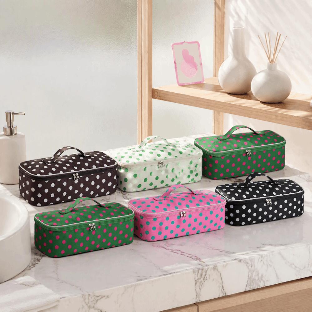with Handle Curler Storage Bag Polka Dot Makeup Bag Fashion Hair Dryer Storage Bag For Travel