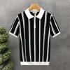 Camisa Polo de Manga Corta para Hombre de Verano, Casual de Negocios, Ajustada, Color de Contraste, Cuello