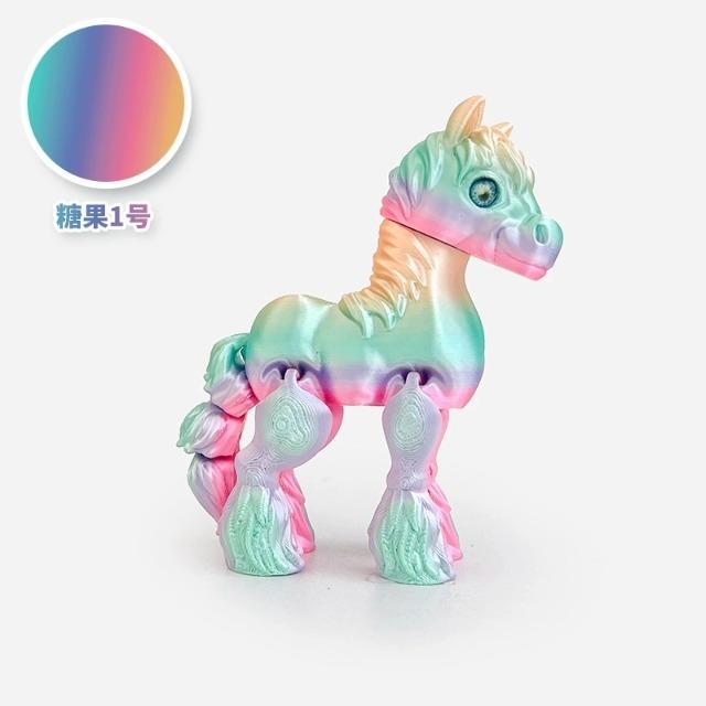 2026 Cute Movable Joint 3D Printed Pony Statue Relief Sensory Toy Home Office Desktop Decor Children's Day Gift