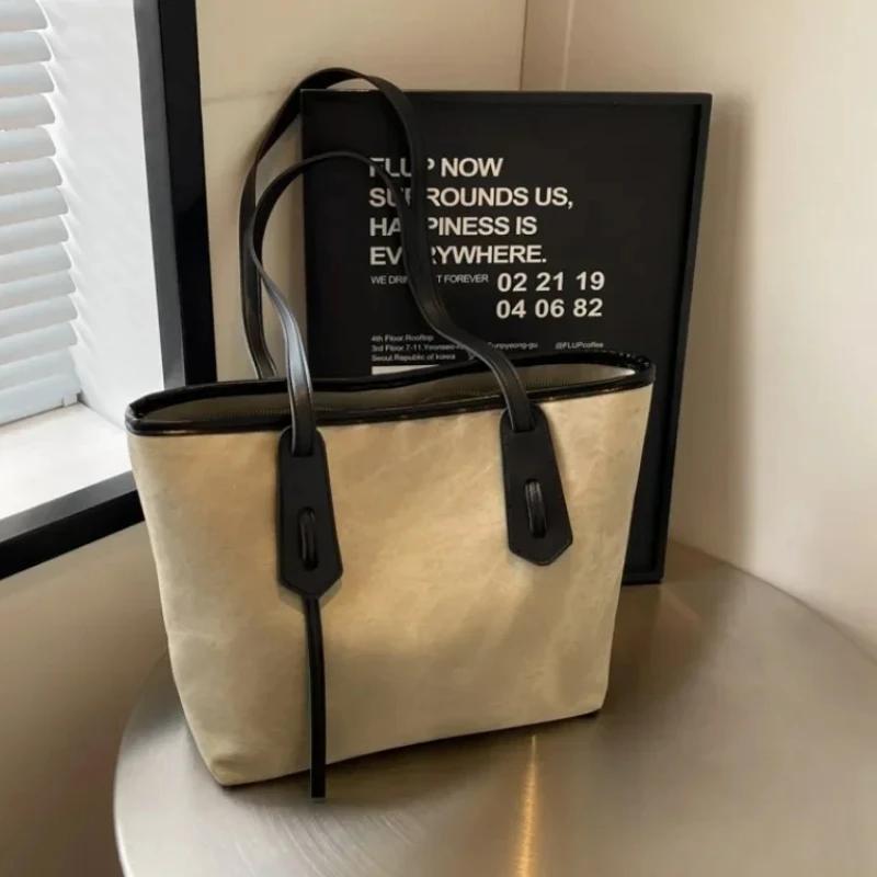 Solid PU Color High-end Large Capacity Youth Bag  High-quality Versatile Popular Commuter Shoulder Bag for Women