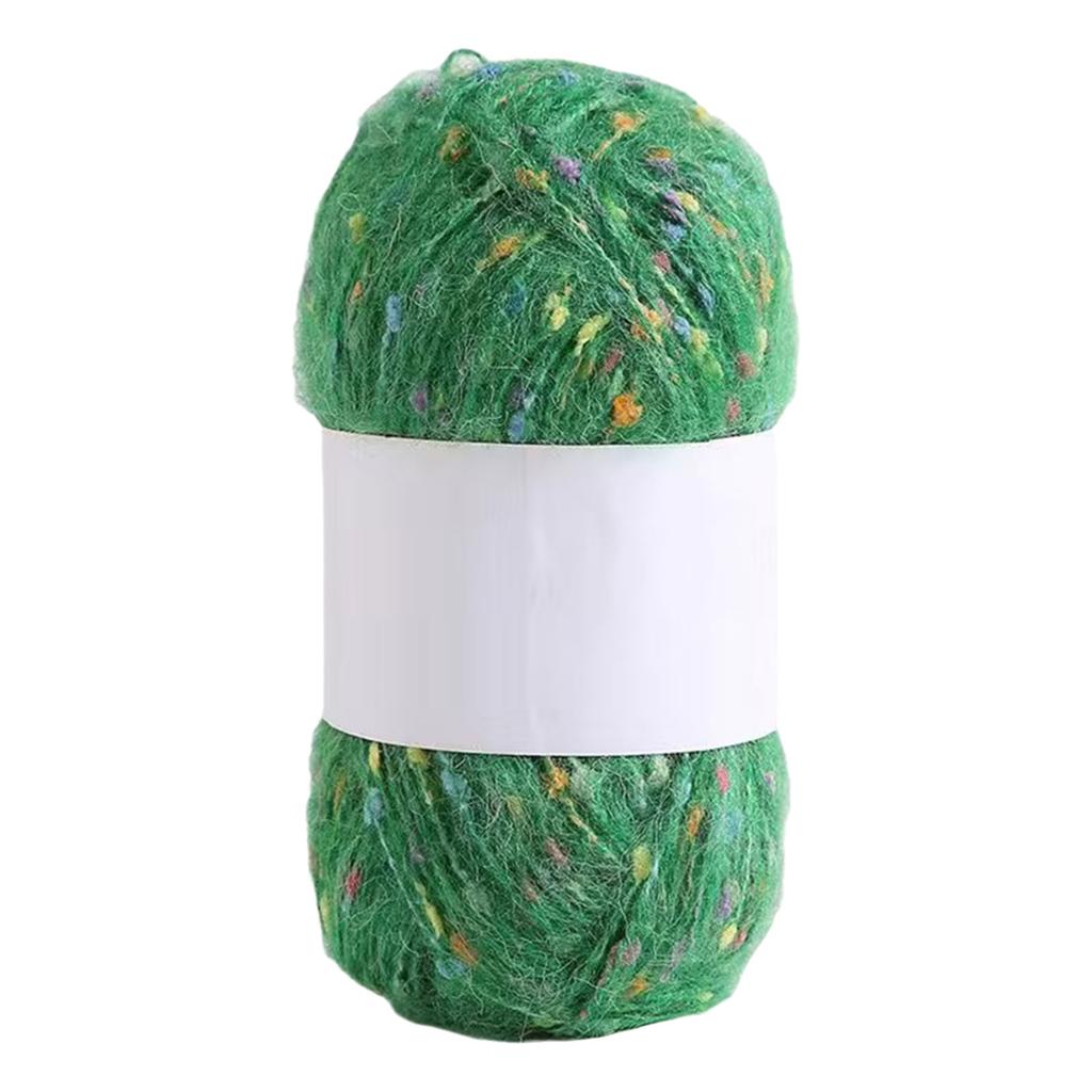 3 Rolls Comfortable Crochet Thread Rainbow Color Dot Mohair Yarn Hand Knitting Yarn Soft Yarn for Hat Blankets Scarves