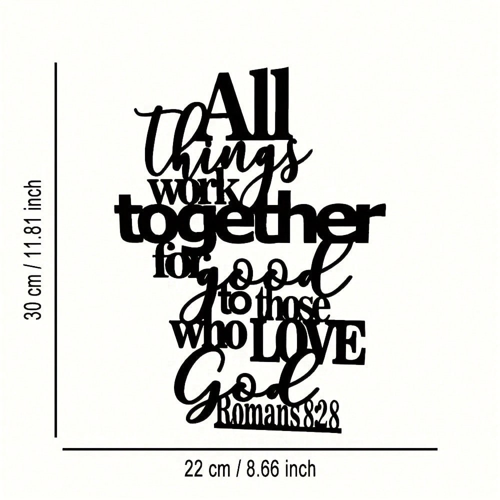 Biblical Verse Metal Wall Art Inspirational Iron Decor for Home Office Cafe Gift