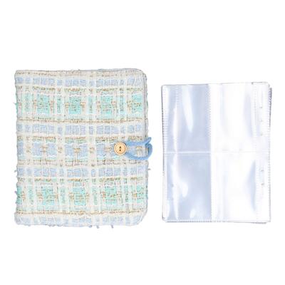 Instant Camera Photo Album 160 Pockets with Cloth Cover Photo Card Binder for 3 Inch Photo Blue