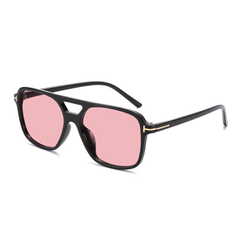 T-Shaped Double-Beam Ocean Sunglasses: Men's & Women's Retro Driving Shades, Square UV Protection Frame.