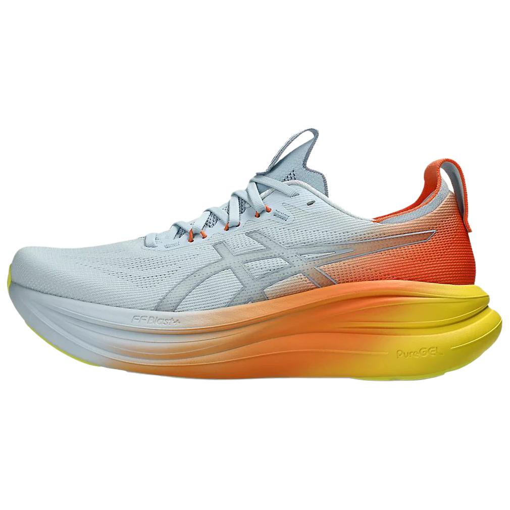 

Asics Gel-Nimbus 28 Comfortable Breathable Running Shoes Men sneakers Blue Yellow Orange 1011C221-400 43.5