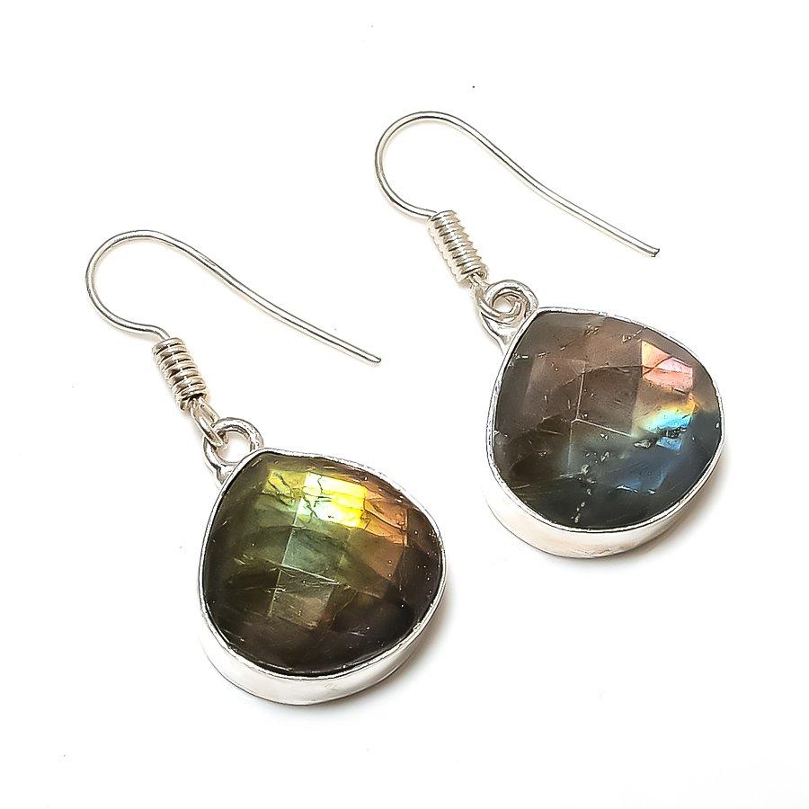 

Labradorite Handmade 925 Sterling Silver Jewelry Earring 1.38 c1J72
