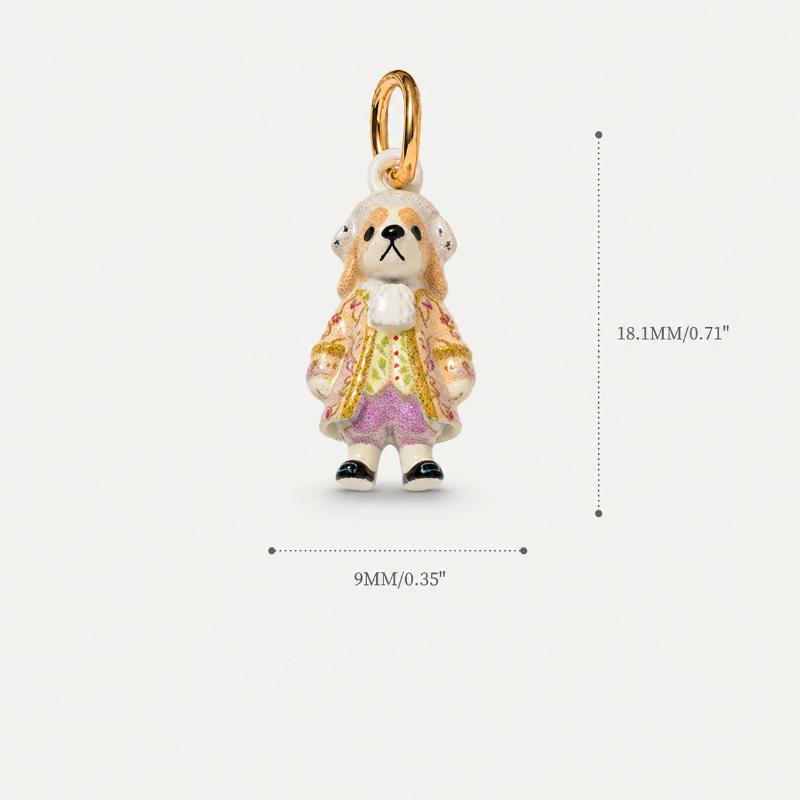 Copper Rococo Animal Figure Charm Pendant Gold Plated Cute Retro Charms For Women Diy Handcraft Bracelet Necklace Accessories