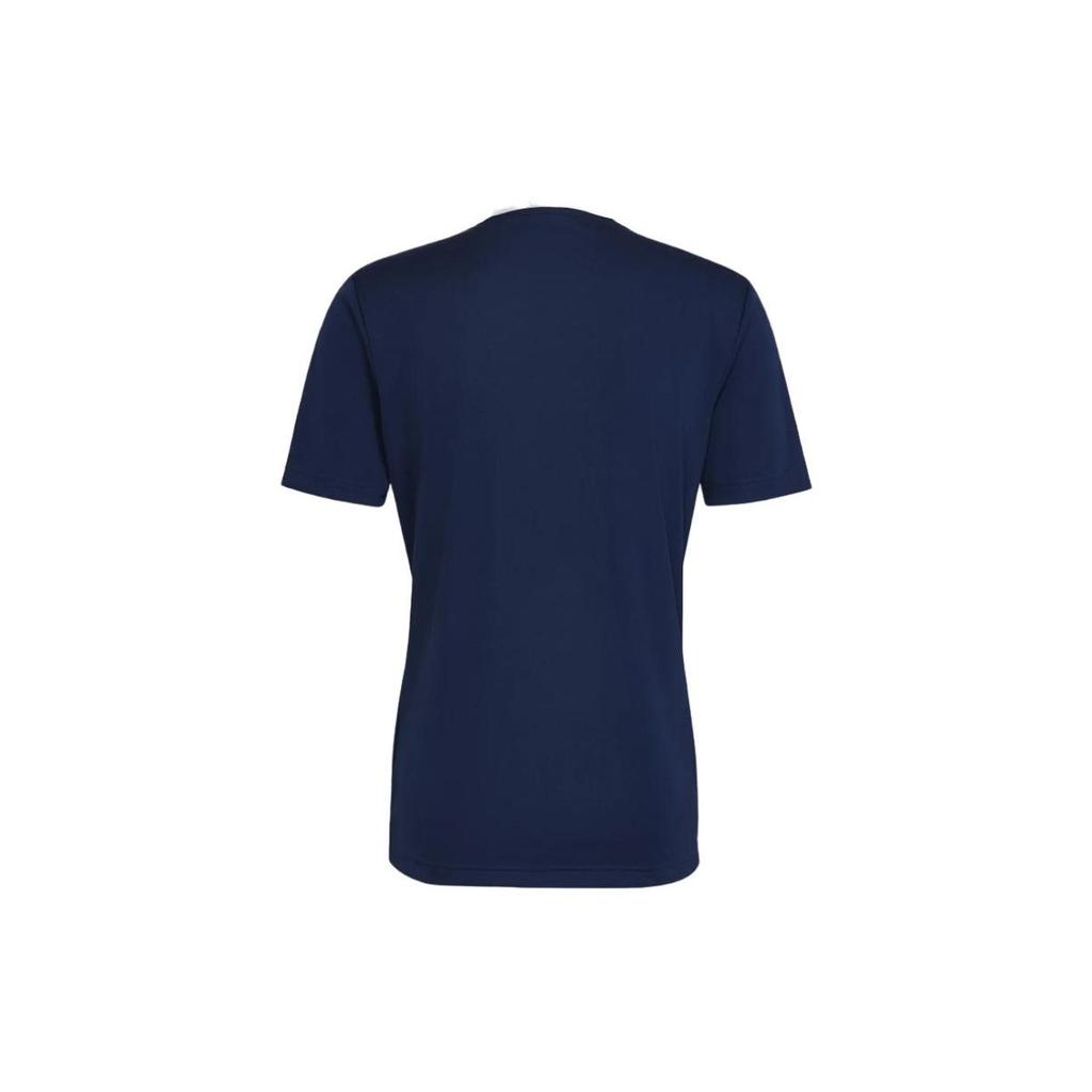 Adidas Entrada 22 Jersey Logo Print Crew Neck Short Sleeve Soccer Shirt Men Tops Navy-Blue HE1575