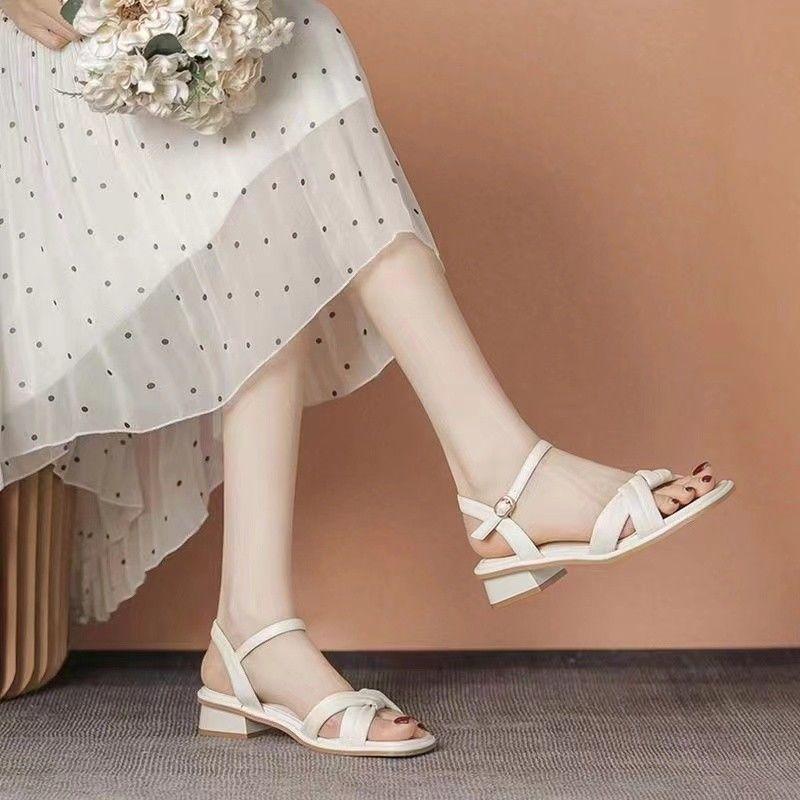 Fashion Sandals For Women Office Work One Word Open Toe Leather Square Heels On Offer And Premium Wholesale 2024 Luxury Sandal Pvc