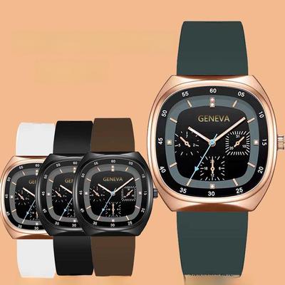 "Orologio al quarzo quadrato verde versatile - Design luminoso digitale alla moda per le coppie"