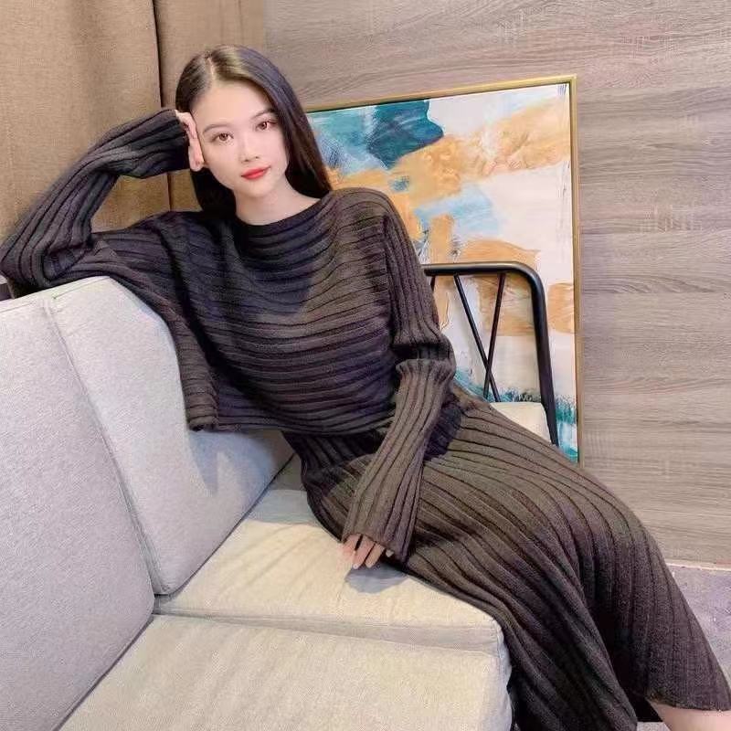 Pullover Sweater Knitted Sling Dress Set